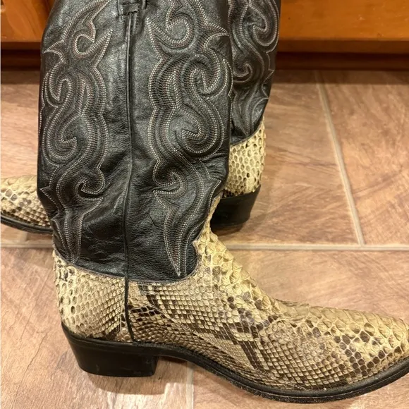 Dan Post Exotic Python Snake Skin Leather Cowboy Boots Men’s Sz 11D
