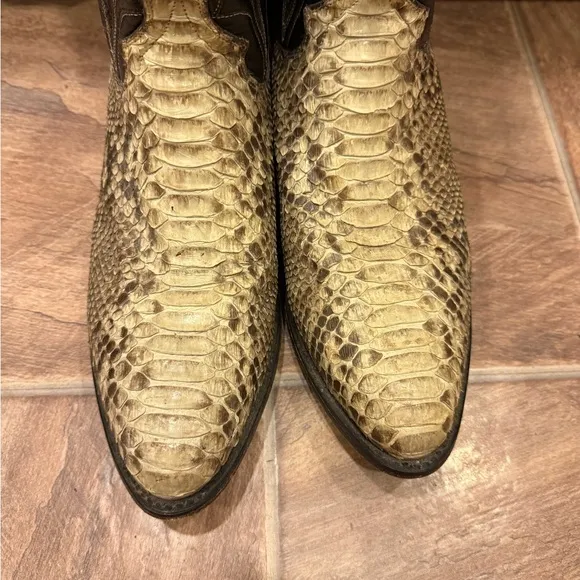 Dan Post Exotic Python Snake Skin Leather Cowboy Boots Men’s Sz 11D