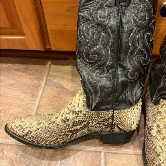Dan Post Exotic Python Snake Skin Leather Cowboy Boots Men’s Sz 11D