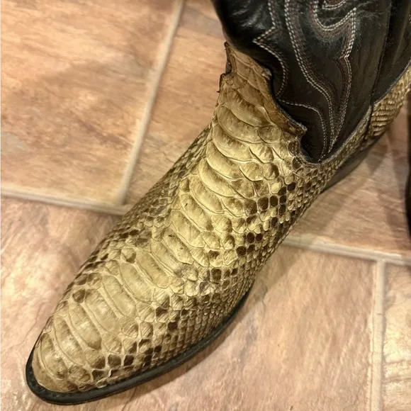 Dan Post Exotic Python Snake Skin Leather Cowboy Boots Men’s Sz 11D