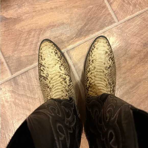 Dan Post Exotic Python Snake Skin Leather Cowboy Boots Men’s Sz 11D