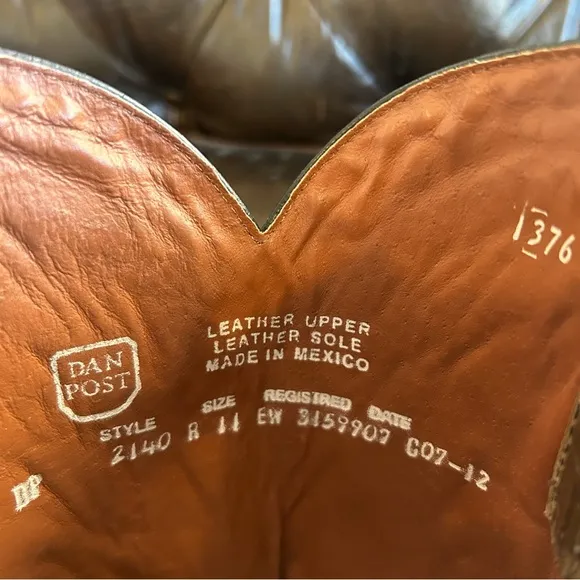 Dan Post Men’s Cowboy Boots size 11 EW (Extra Wide)