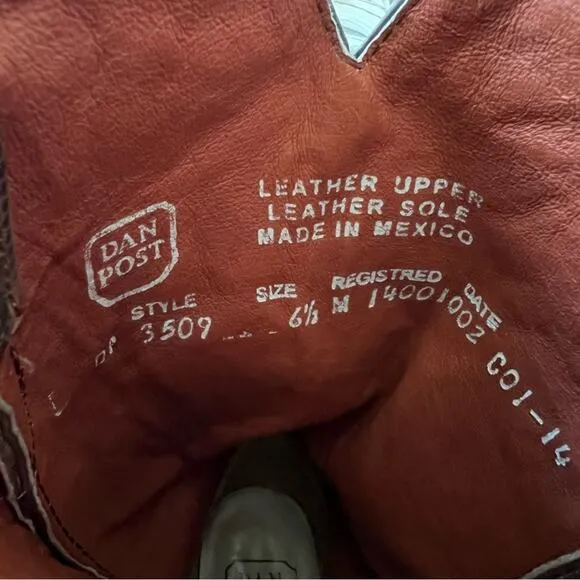 Dan Post Western Cowboy Boots Women’s 6.5