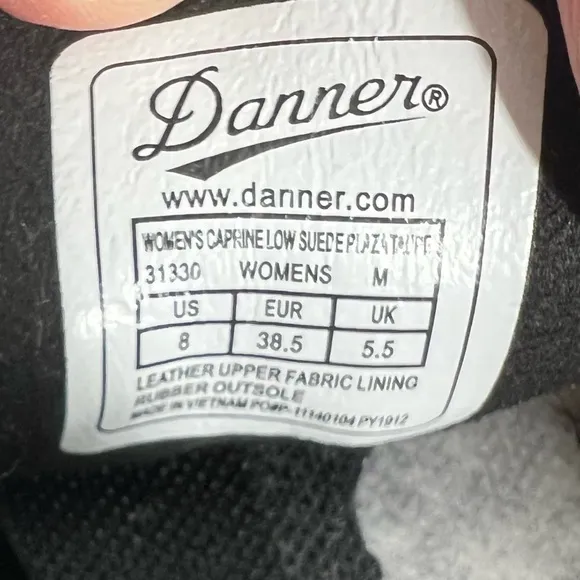 DANNER Caprine Low Suede Women's Plaza Taupe Leather 3 in. Laceup Hiking Shoes 8