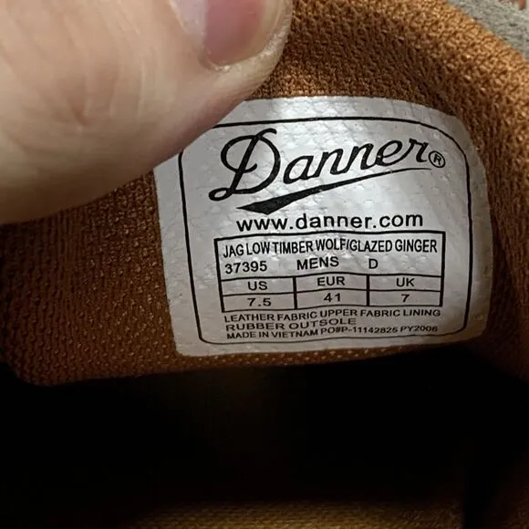 Danner Jag Low Top Men's Hiking Shoes Burnt Orange Tan Brown Ortholite US 7.5