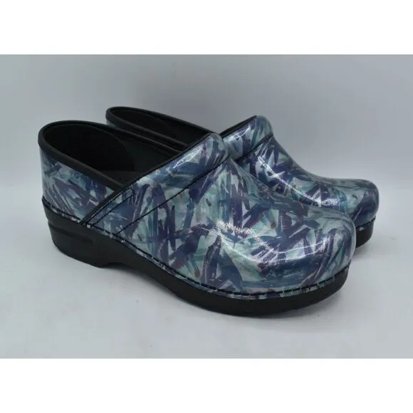 Dansko EU 40 US 9.5-10 Professional Patent Leather Painted Slip On Shoes Clogs