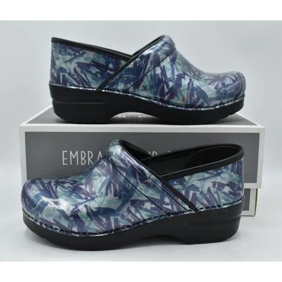 Dansko EU 40 US 9.5-10 Professional Patent Leather Painted Slip On Shoes Clogs