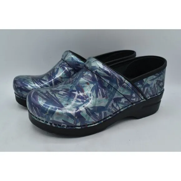 Dansko EU 40 US 9.5-10 Professional Patent Leather Painted Slip On Shoes Clogs