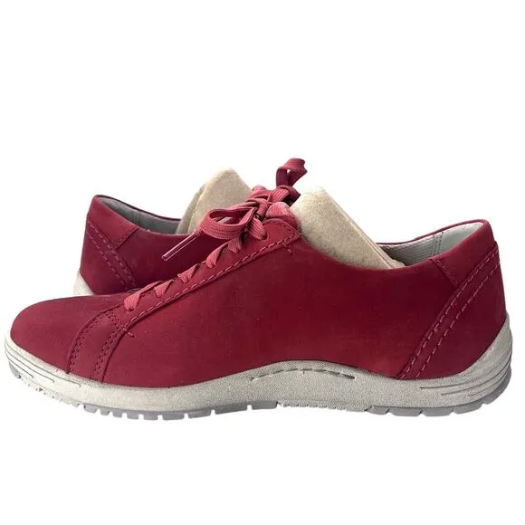 Dansko Leela Waterproof Sneaker Nubuck Leather Red Women's 37/6.5 NWOB