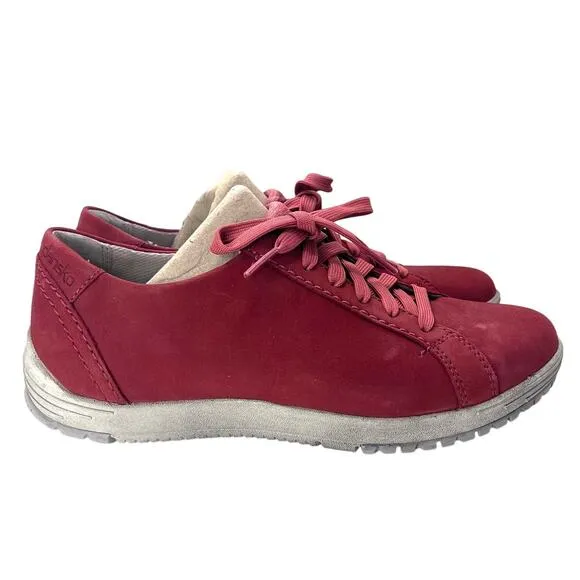 Dansko Leela Waterproof Sneaker Nubuck Leather Red Women's 37/6.5 NWOB