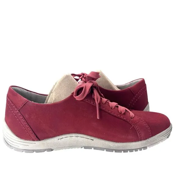 Dansko Leela Waterproof Sneaker Nubuck Leather Red Women's 37/6.5 NWOB