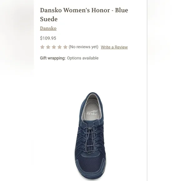 Dansko navy grey Honor Leather And Fabric Upper Slip On Shoes 38w US 7.5-8
