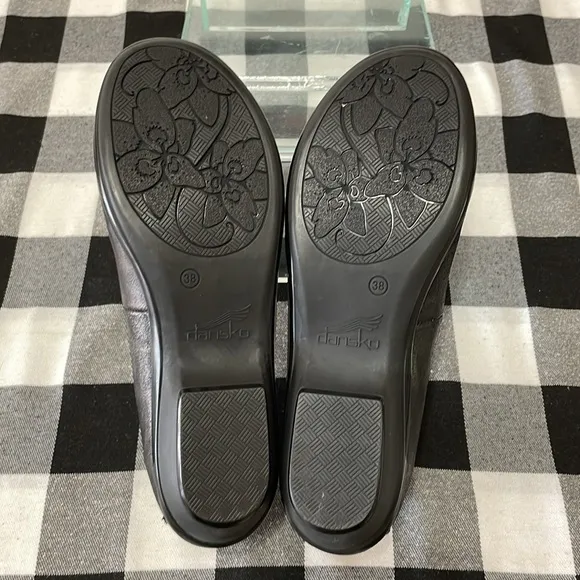 Dansko Olivia Metallic Leopard Leather Slip on Loafer Shoes Size 38/US 7.5-8
