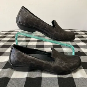 Dansko Olivia Metallic Leopard Leather Slip on Loafer Shoes Size 38/US 7.5-8