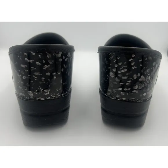 Dansko Shoes Women's 39 US 8-9 Professional Clogs‎ Pewter Leopard Patent Leather