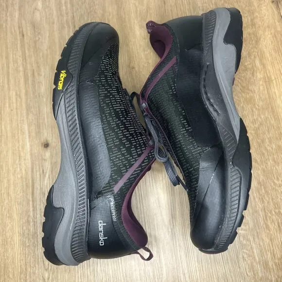 Dansko Womens 8.5 EU 39 Makayla Waterproof Mesh Black Hiking Shoes Black Purple