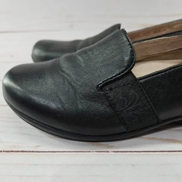 Dansko Womens‎ EU 37 Size 6.5 Size 7 Addy Black Leather Comfort Slip On Shoes