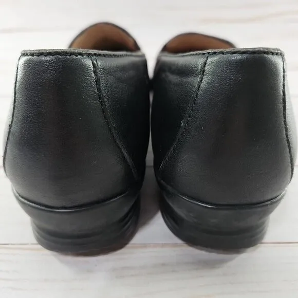 Dansko Womens‎ EU 37 Size 6.5 Size 7 Addy Black Leather Comfort Slip On Shoes