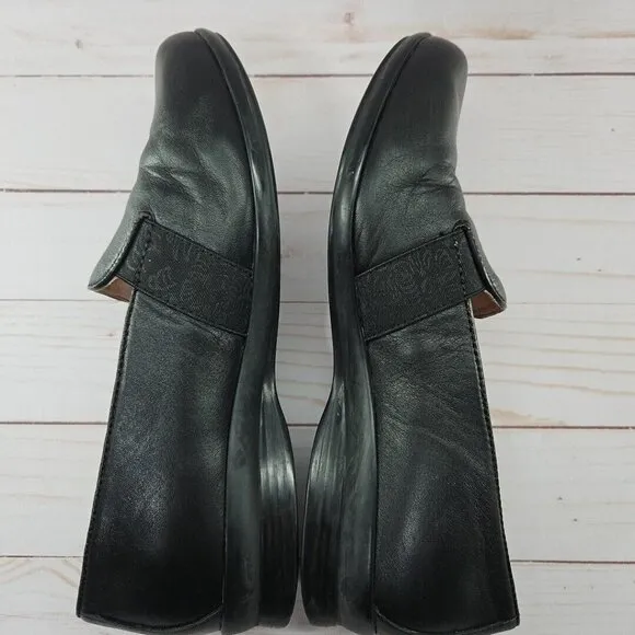 Dansko Womens‎ EU 37 Size 6.5 Size 7 Addy Black Leather Comfort Slip On Shoes