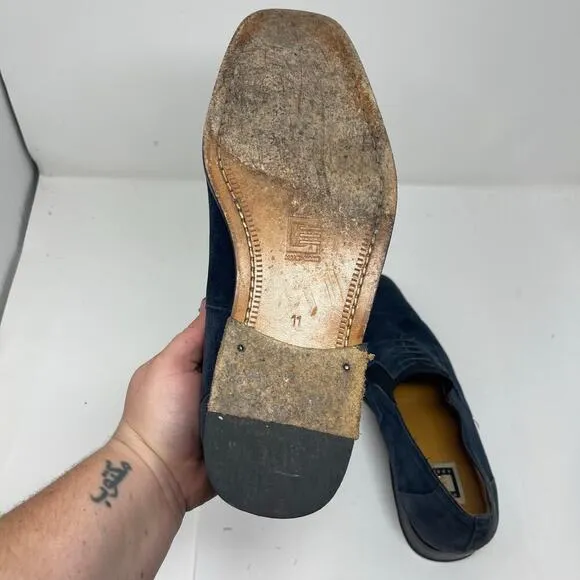 David Eden blue suede square toe Oxford shoes sz 11