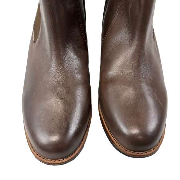 David Tate Womens 12WW Luxe Chelsea Boot Brown Leather Zip Ankle Waterproof