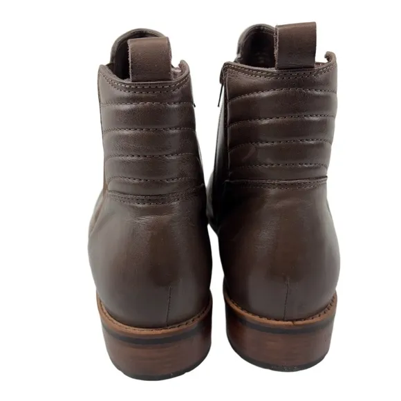 David Tate Womens 12WW Luxe Chelsea Boot Brown Leather Zip Ankle Waterproof