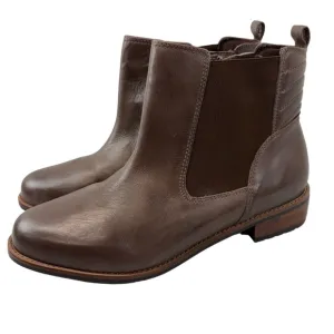 David Tate Womens 12WW Luxe Chelsea Boot Brown Leather Zip Ankle Waterproof