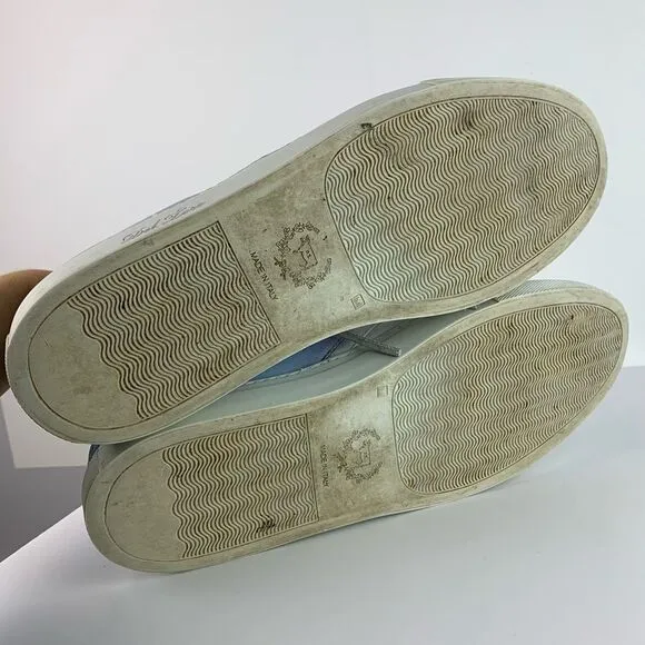Del Toro men’s white blue leather hi-top chukka lace up sneakers boots size 11
