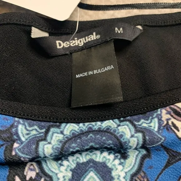 Desigual Yamina Mandala Shift Dress Women Medium Boho Rhinestone New With Tag