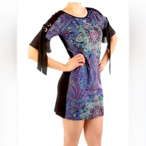 Desigual Yamina Mandala Shift Dress Women Medium Boho Rhinestone New With Tag