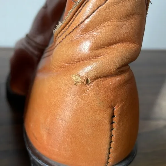 Dexter, 10.5, men’s orange camel color leather cowboy western boots