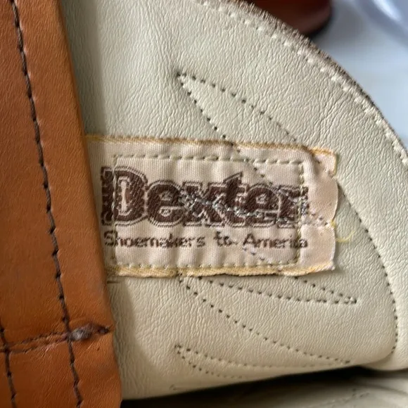 Dexter, 10.5, men’s orange camel color leather cowboy western boots