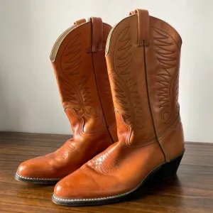 Dexter, 10.5, men’s orange camel color leather cowboy western boots