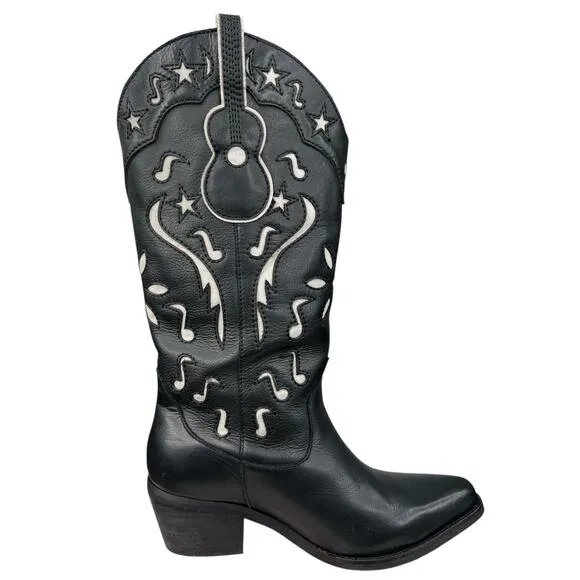 Dingo Women’s City Cowboy Music Black Western Cowgirl Boots Size US 7