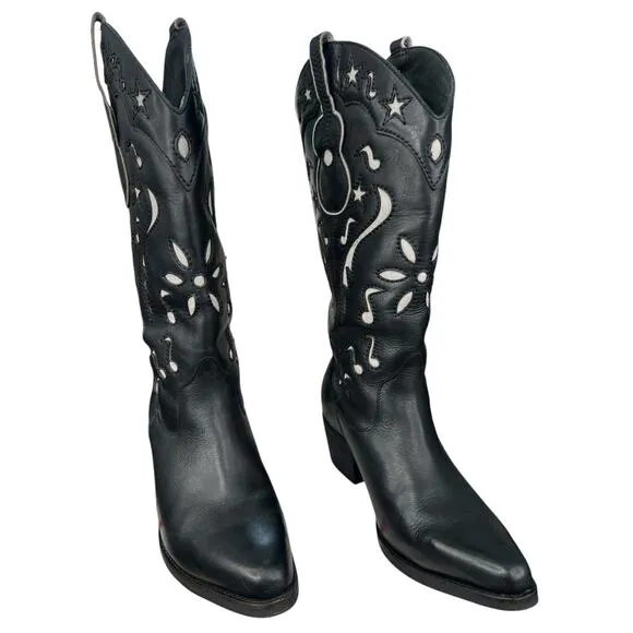 Dingo Women’s City Cowboy Music Black Western Cowgirl Boots Size US 7