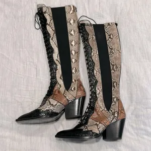 Disney X Coach Collection lace up knee high boots