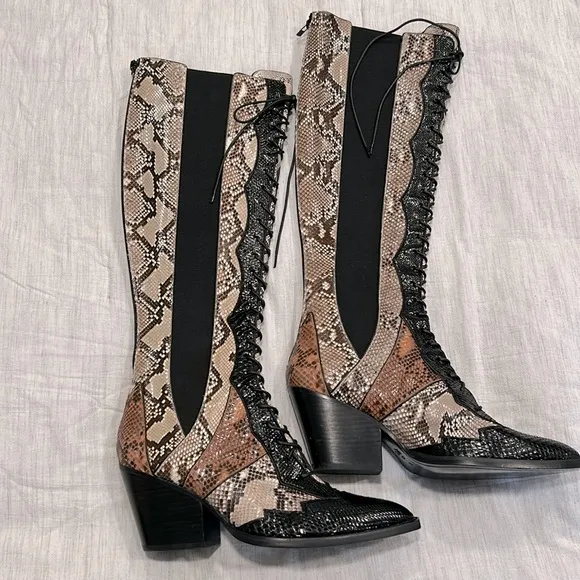 Disney X Coach Collection lace up knee high boots