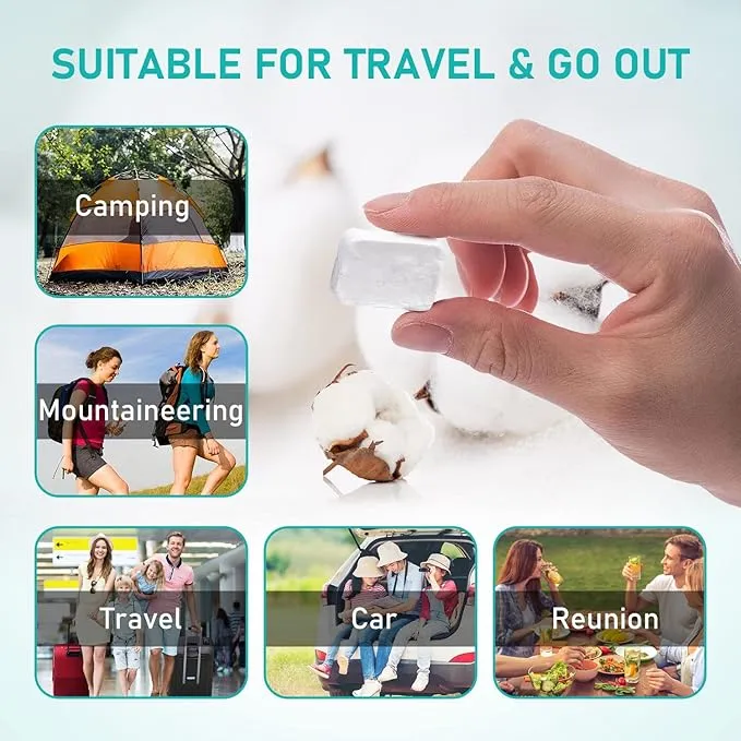 Disposable Face Towel, DOPI Camping Towel, Large Thick, Travel Towel, Magic Hiking Compress Wipes Washcloth Towelettes Tablets, Portable Disposable Reusable Pocket Beach Face Towel (50)