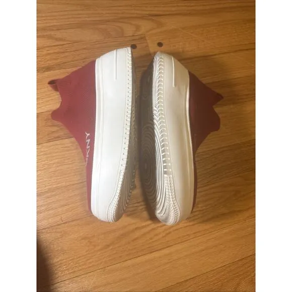 DKNY Donna Karan Mada Platform Slip On Red Sneakers Shoes Size 8 M
