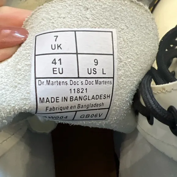 Doc Dr Martens Air Wair White Leather Boots Women’s Size 9 US 42 EU 11821