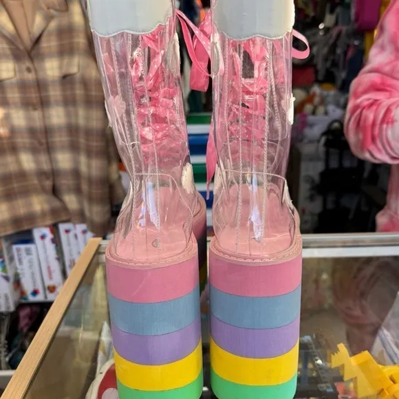 Dolls kill x my little pony platform pastel rainbow cloud boots women’s size 9