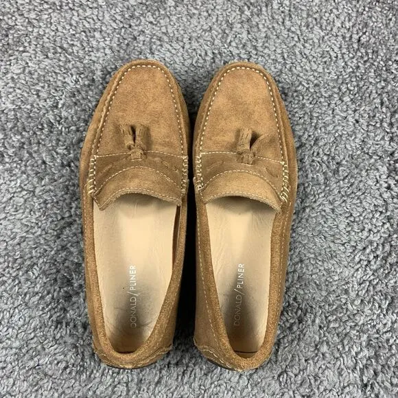 Donald J Pliner Men's Brown Suede Tasseled Loafer Slip On Driving Shoes Sz 9 M