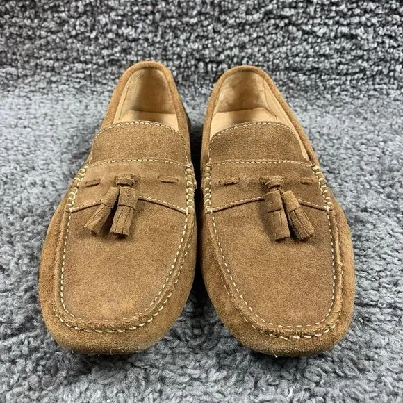 Donald J Pliner Men's Brown Suede Tasseled Loafer Slip On Driving Shoes Sz 9 M