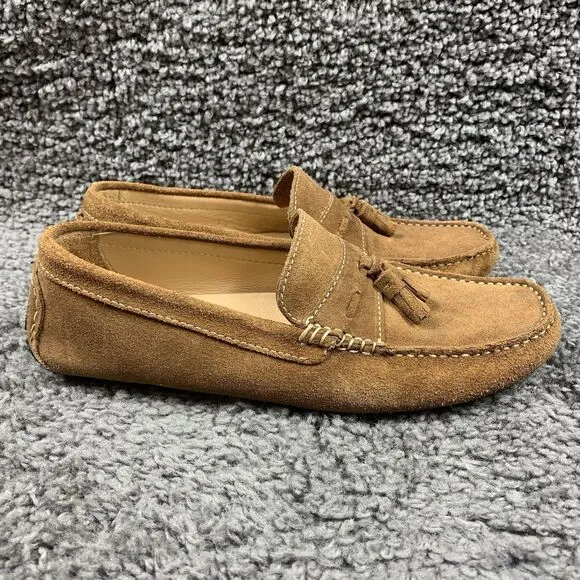 Donald J Pliner Men's Brown Suede Tasseled Loafer Slip On Driving Shoes Sz 9 M