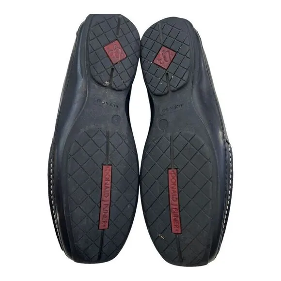 Donald J. Pliner Men's Slip On Leather Stitch Loafer Casual Shoes Black Size 8.5