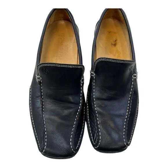 Donald J. Pliner Men's Slip On Leather Stitch Loafer Casual Shoes Black Size 8.5