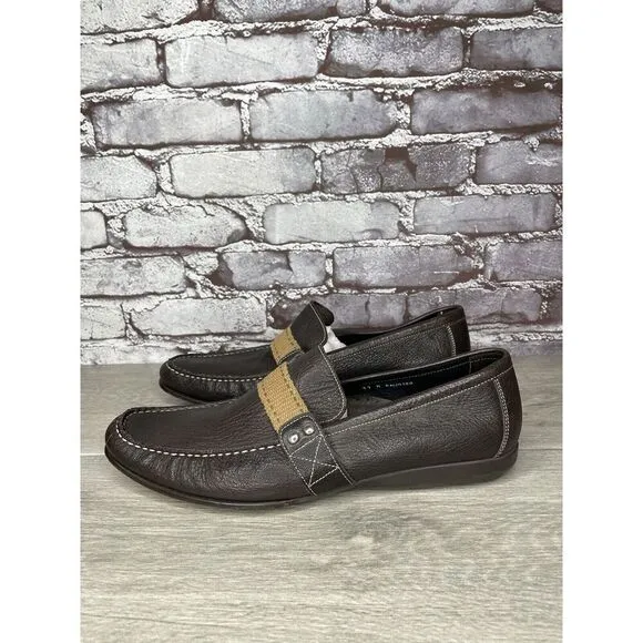 Donald J. Pliner Brown Leather Slip On Casual Driving Shoes Men’s Sz 11M US/44EU