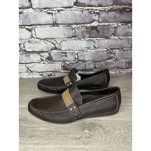 Donald J. Pliner Brown Leather Slip On Casual Driving Shoes Men’s Sz 11M US/44EU
