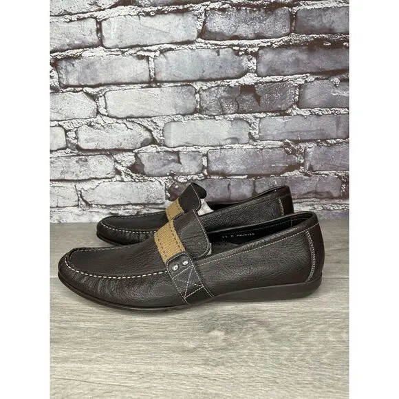 Donald J. Pliner Brown Leather Slip On Casual Driving Shoes Men’s Sz 11M US/44EU