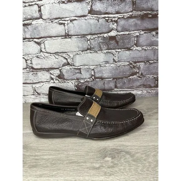 Donald J. Pliner Brown Leather Slip On Casual Driving Shoes Men’s Sz 11M US/44EU